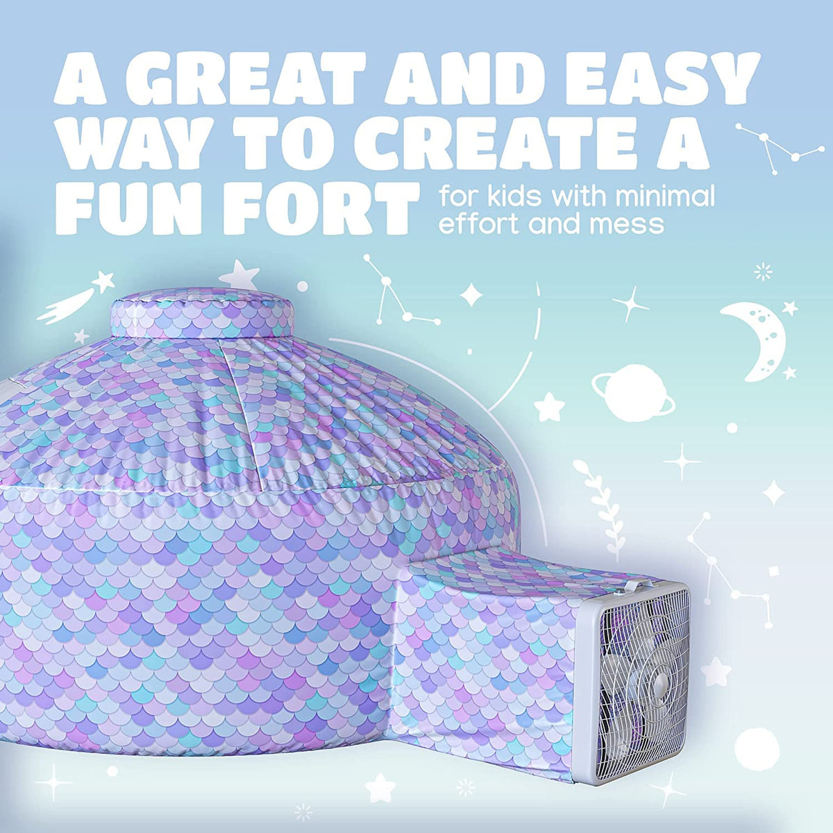 Skywin Dream Castle Den – 77x50 in Indoor Air Tent for Kids, 30-Second Setup (Fan Not Included)
