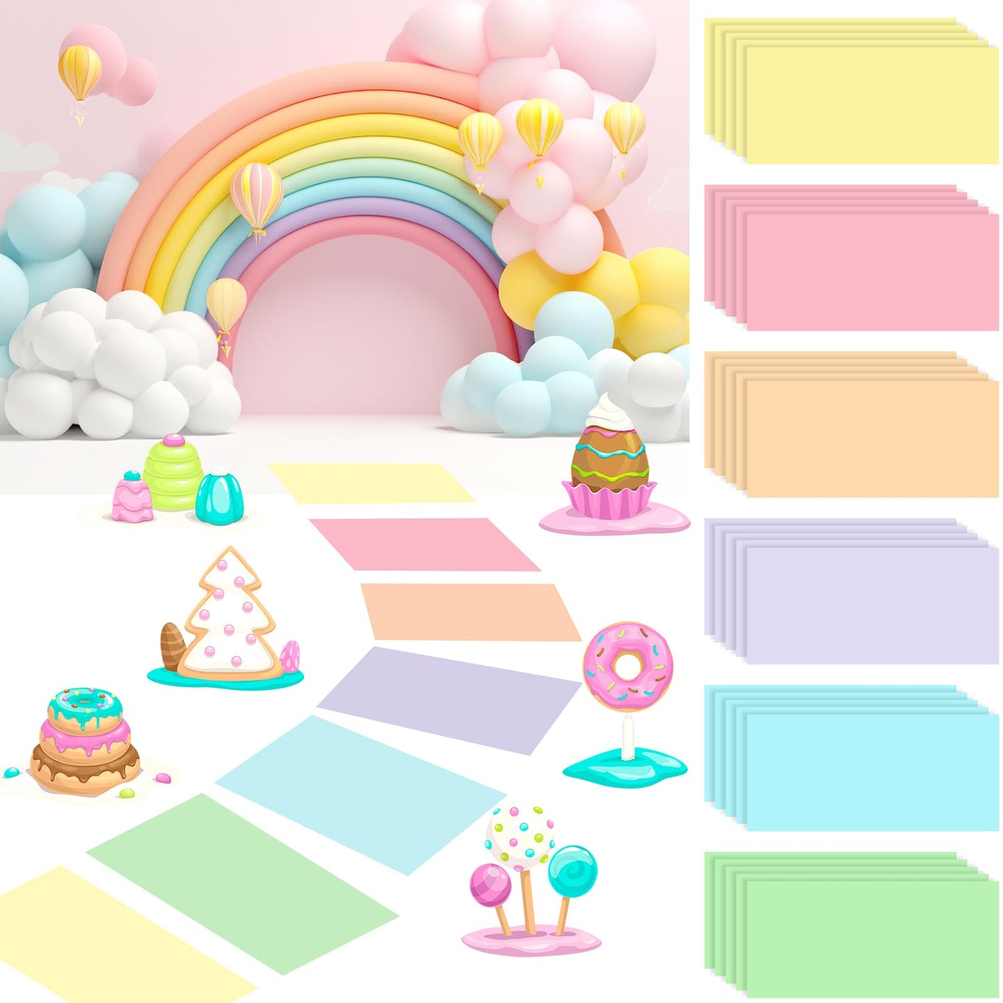 Skyygemm 30 Pcs Pastel Floor Stickers – 16x10 Inch PVC Pathway & Party Decals