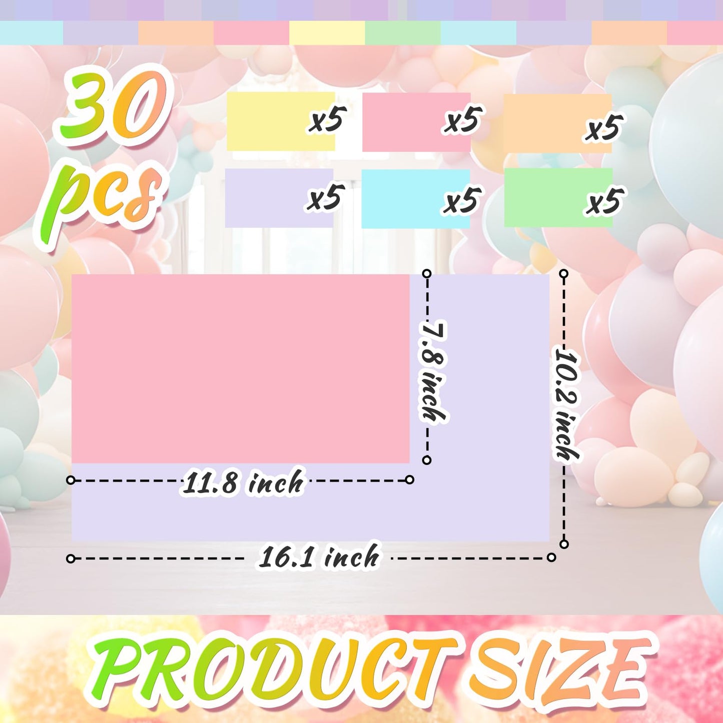 Skyygemm 30 Pcs Pastel Floor Stickers – 16x10 Inch PVC Pathway & Party Decals