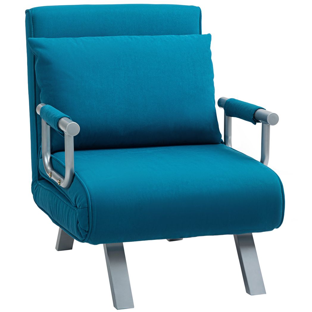 HOMCOM Single Folding 5 Position Convertible Sleeper Chair Bed