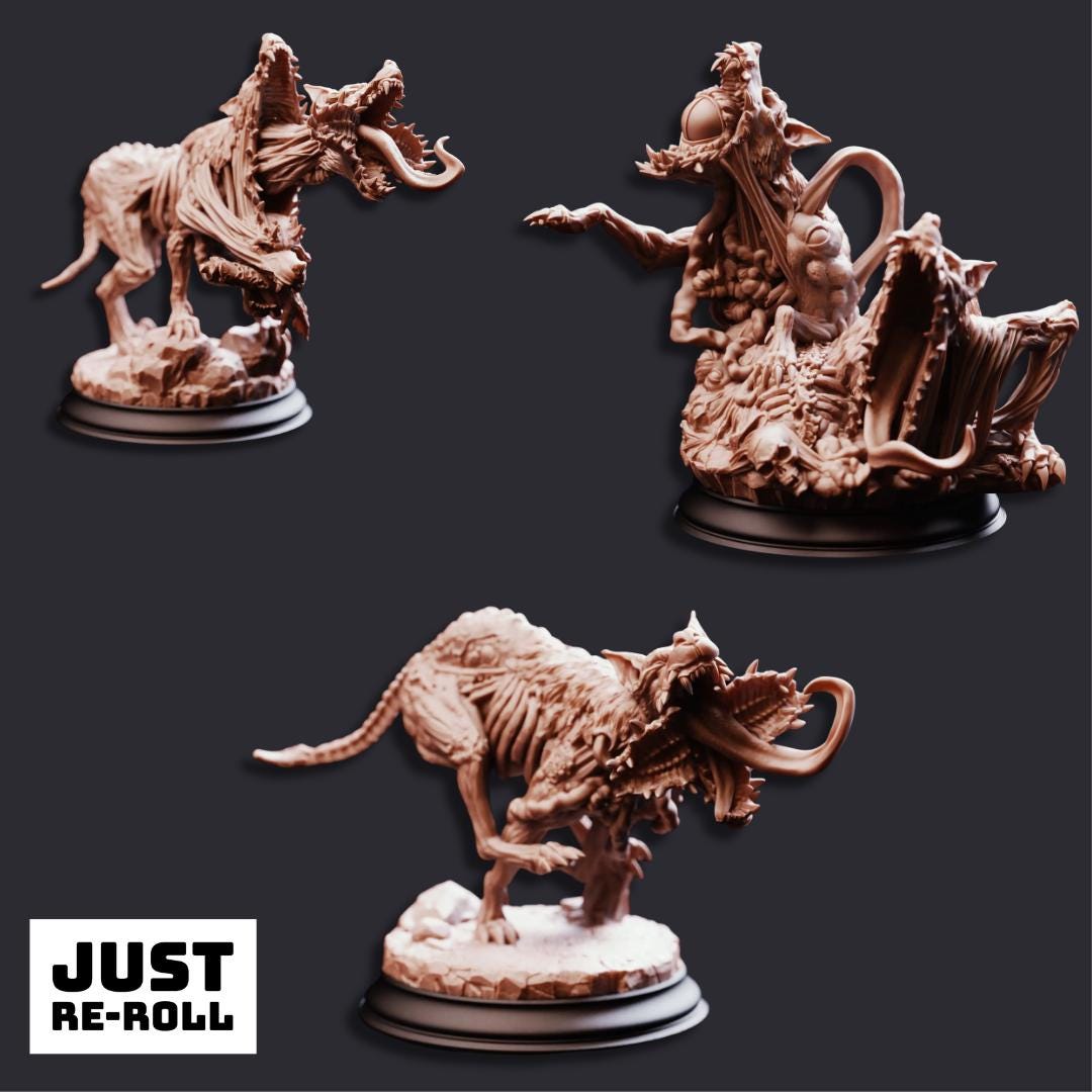 Slagsting Shapeshifted Blood Hounds - 3D Printed Monster Miniatures