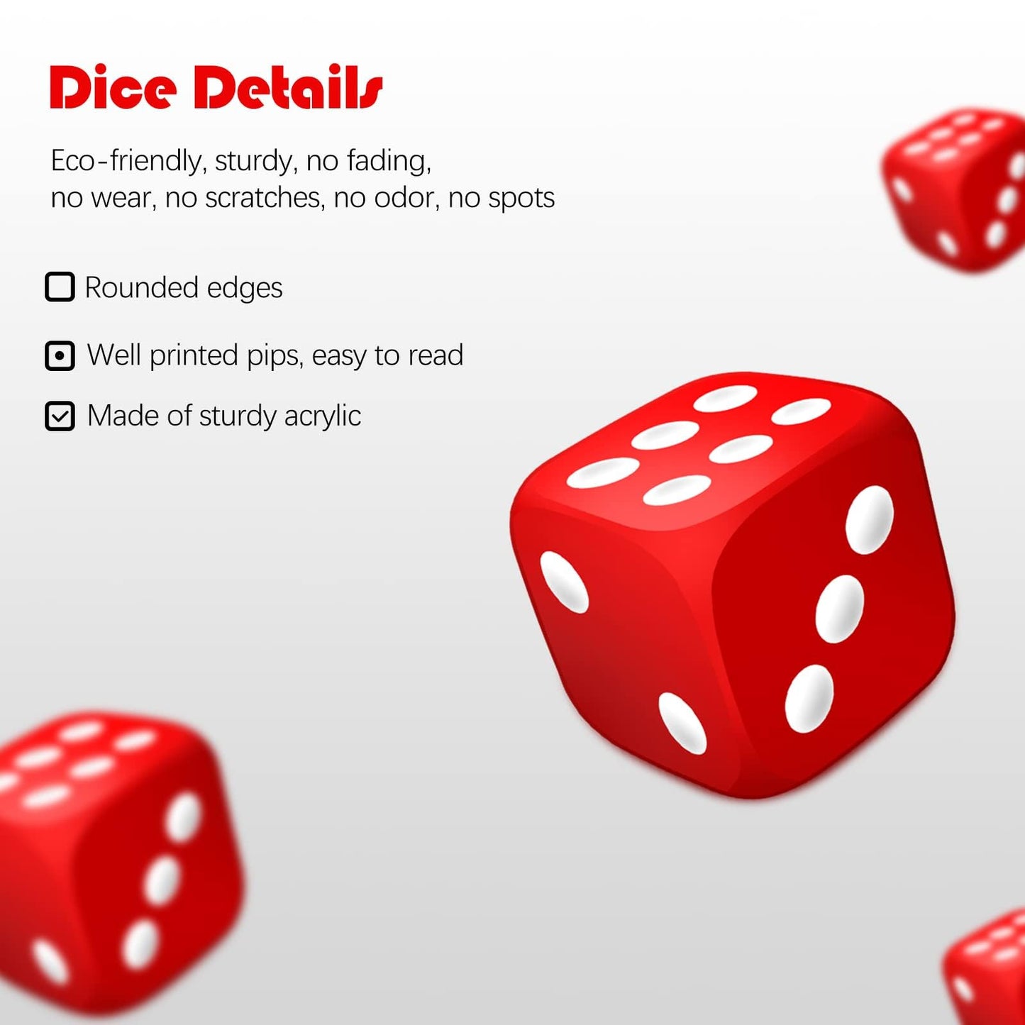 SLAKOZYT 6-Sided Dice Set – 100 Pieces, 10 Colors, 16mm Acrylic Dice for D&D, MTG, RPG