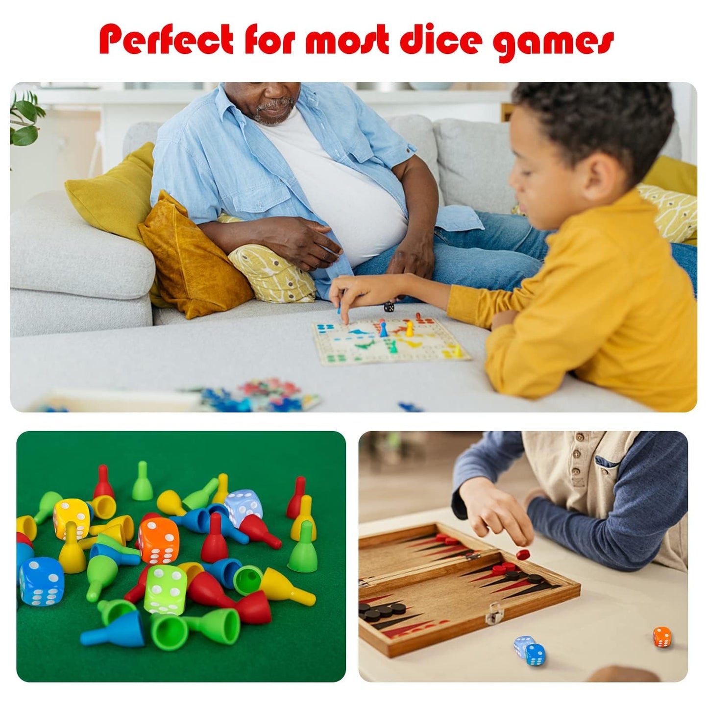 SLAKOZYT 6-Sided Dice Set – 100 Pieces, 10 Colors, 16mm Acrylic Dice for D&D, MTG, RPG