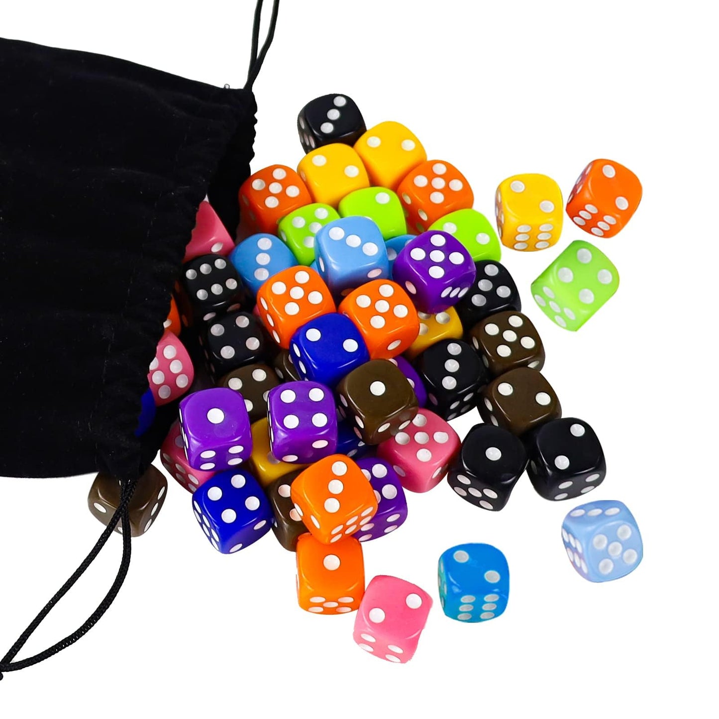 SLAKOZYT 6-Sided Dice Set – 100 Pieces, 10 Colors, 16mm Acrylic Dice for D&D, MTG, RPG