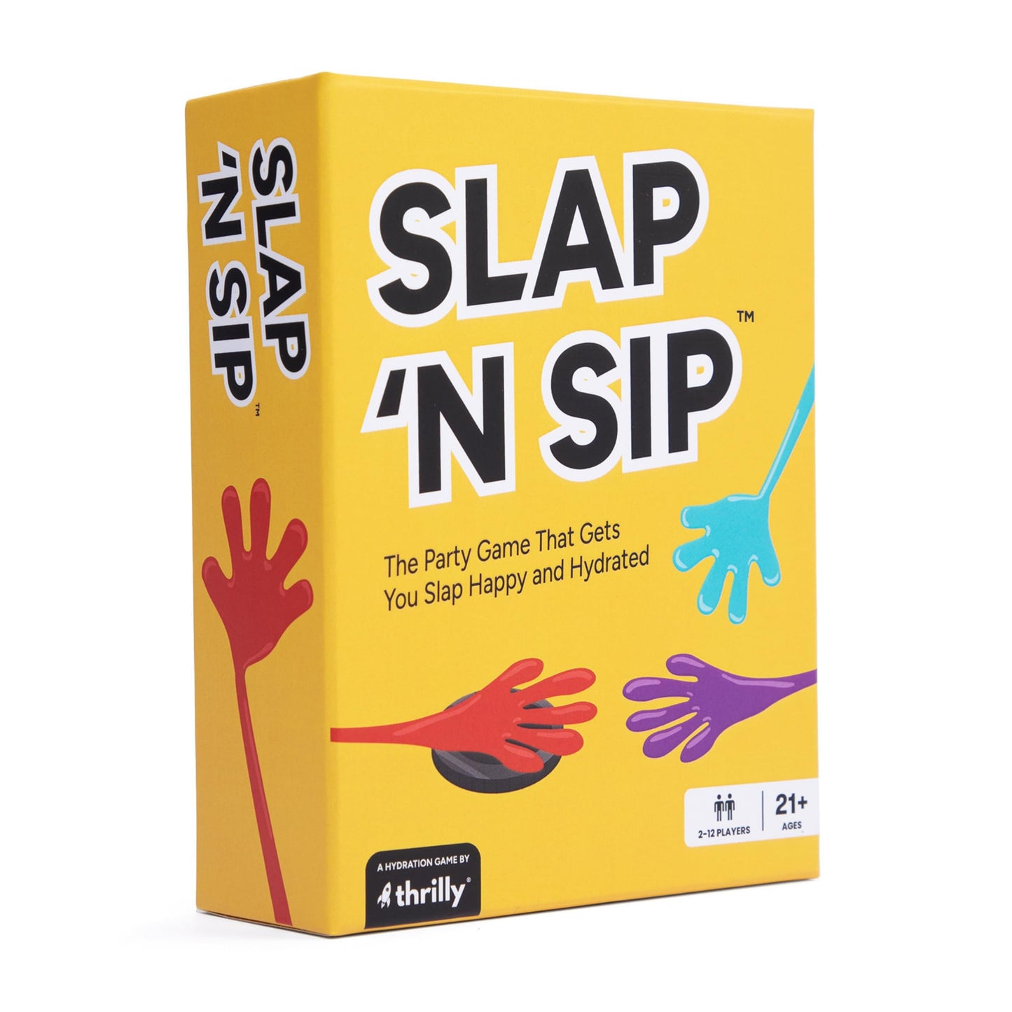 Slap N Sip – A Hilarious Sticky-Hand Drinking Game for Adults | 200 Cards, Sip Chip & 15 Hands