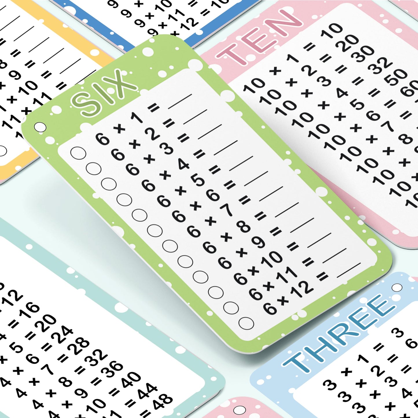 Slapaflife Multiplication Flash Cards 0-12 | 13-Piece Set with Markers & Rings for 1st–3rd Grade