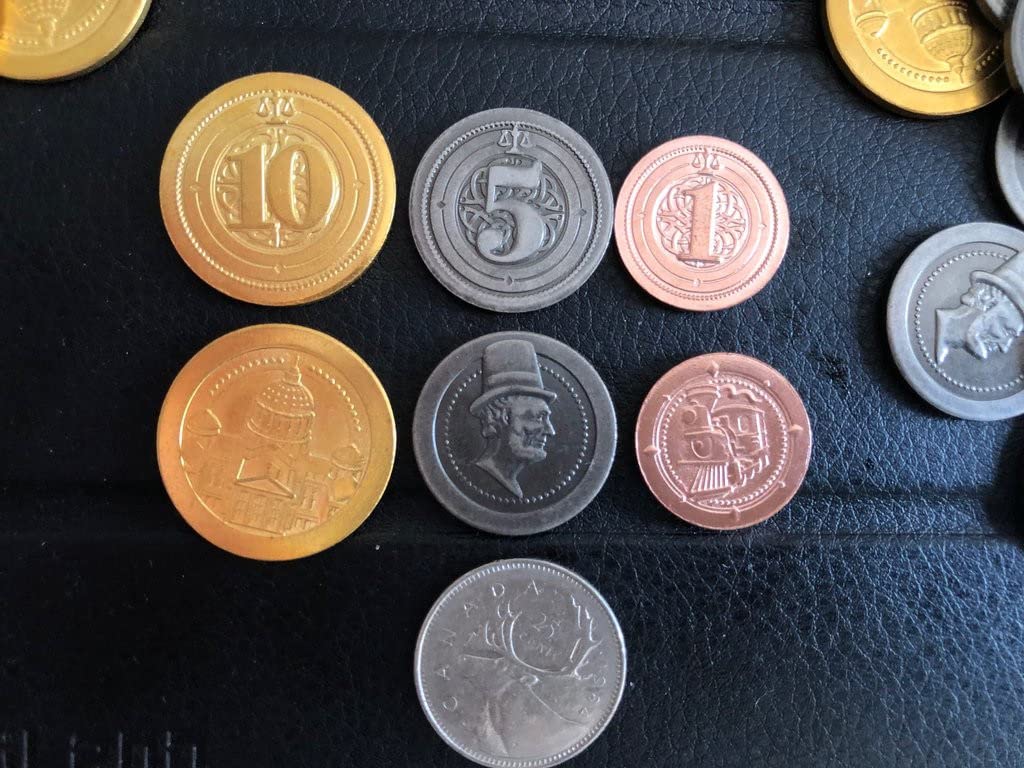Sleeve Kings 50 Metal Coin Board Game Upgrade Set – Industrial Coins