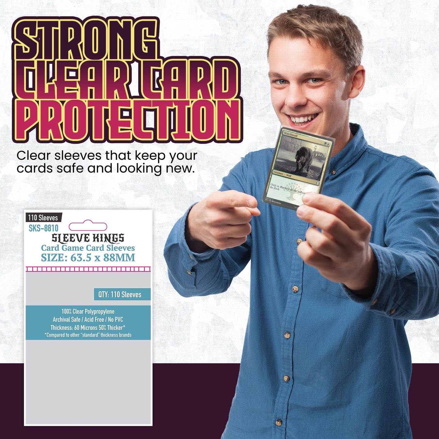 Sleeve Kings 63.5x88mm Clear Sleeves – 110ct Pack | Premium PP Card Sleeves