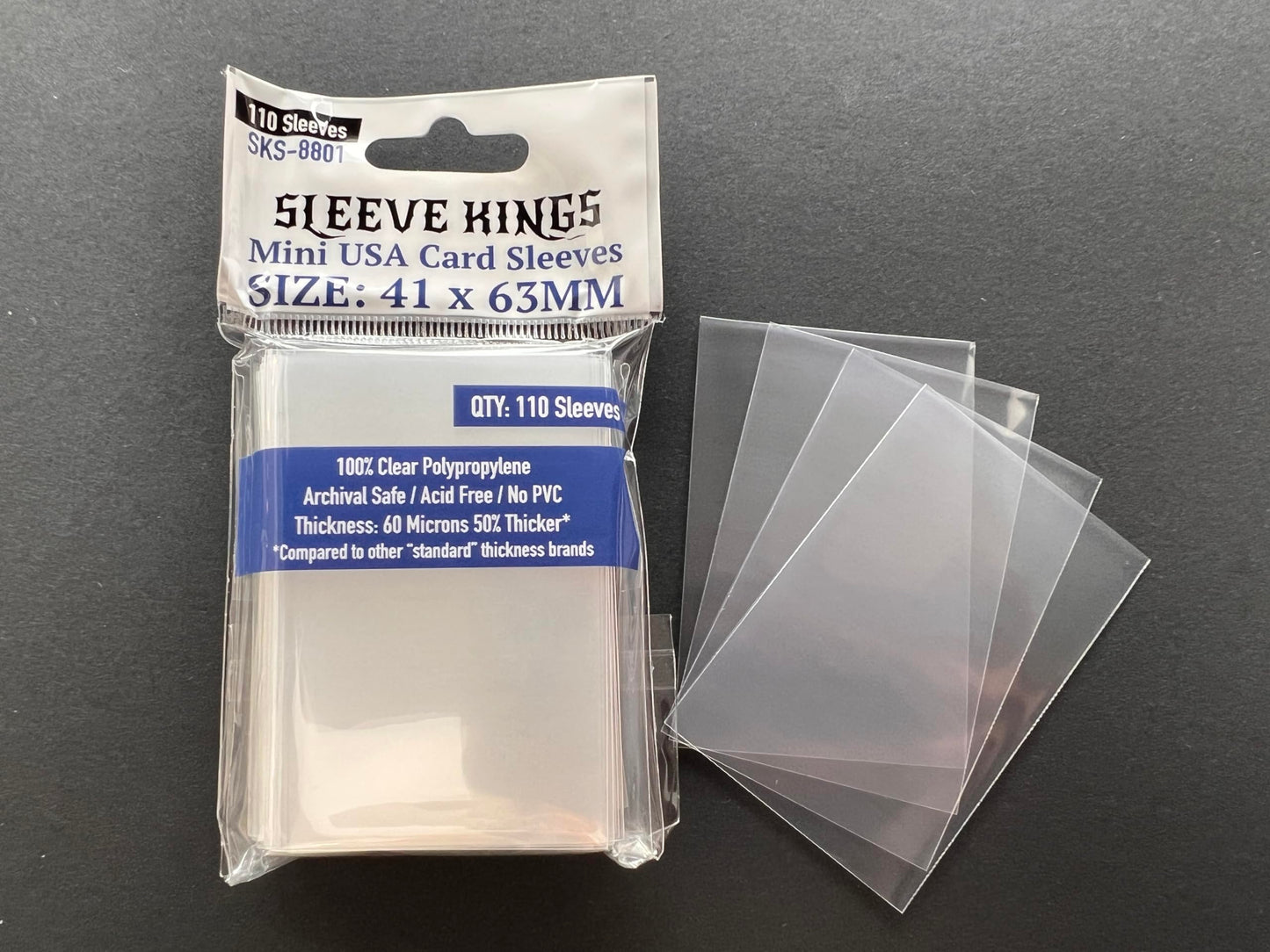 Sleeve Kings Mini USA Card Sleeves 41x63 mm – 1,100 Sleeves (10x110 Pack)