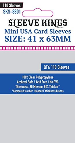 Sleeve Kings Mini USA Card Sleeves 41x63 mm – 1,100 Sleeves (10x110 Pack)