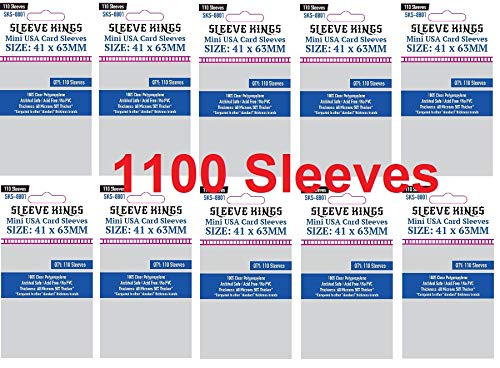 Sleeve Kings Mini USA Card Sleeves 41x63 mm – 1,100 Sleeves (10x110 Pack)