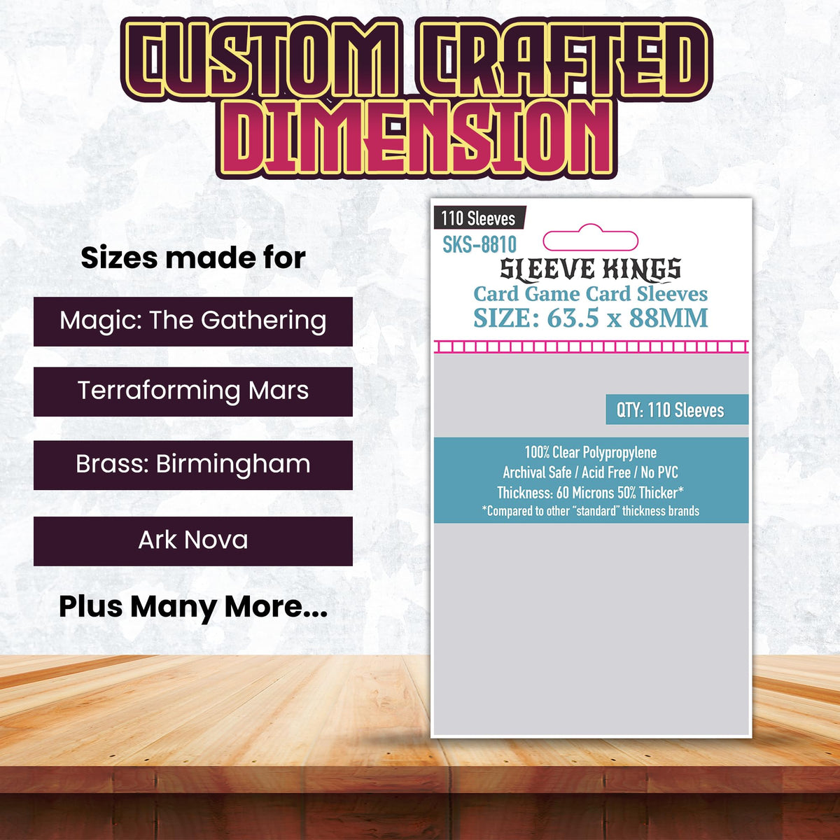 Sleeve Kings 63.5x88mm Clear Sleeves – 110ct Pack | Premium PP Card Sleeves