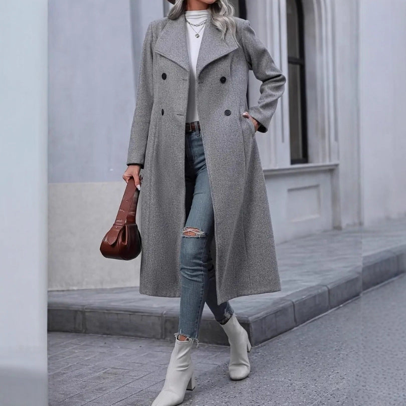 Woolen Fashion Casual Long Coat