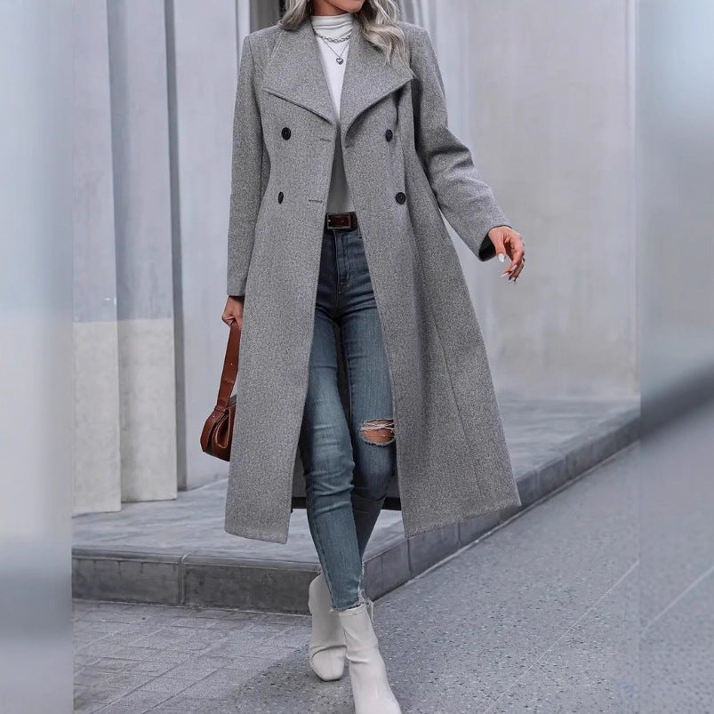 Woolen Fashion Casual Long Coat