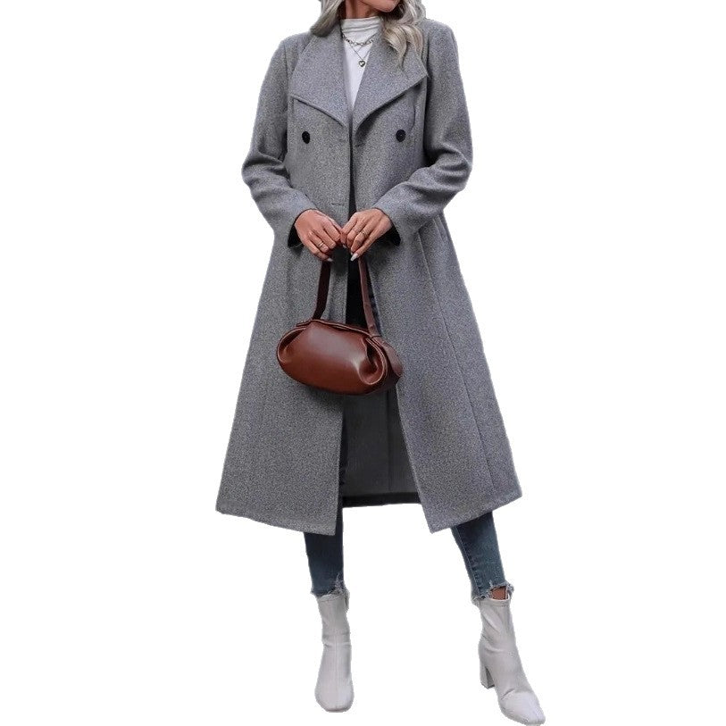 Woolen Fashion Casual Long Coat
