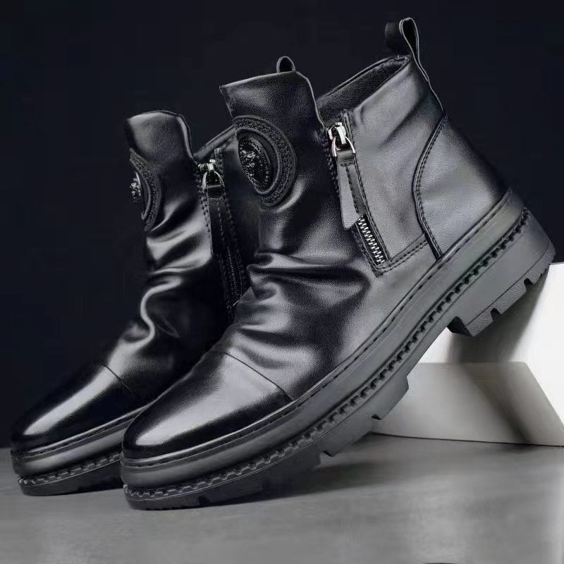 Men'S Korean-Style Zipper Casual Shoes