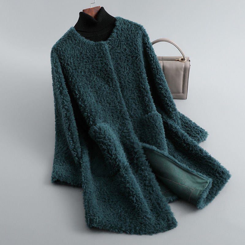 Particulate Sheep Sheared Fur Women'S Coat