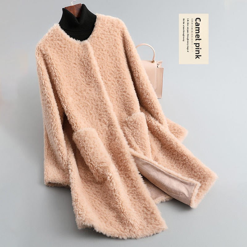 Particulate Sheep Sheared Fur Women'S Coat