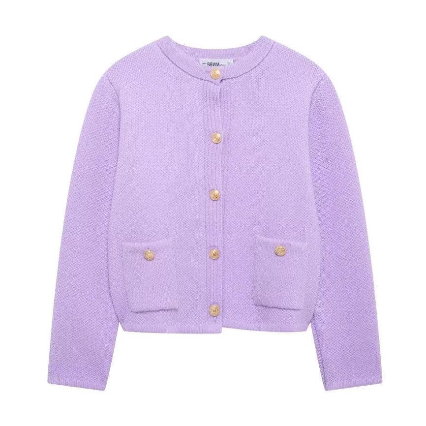 Gold Buckle Knit Coat