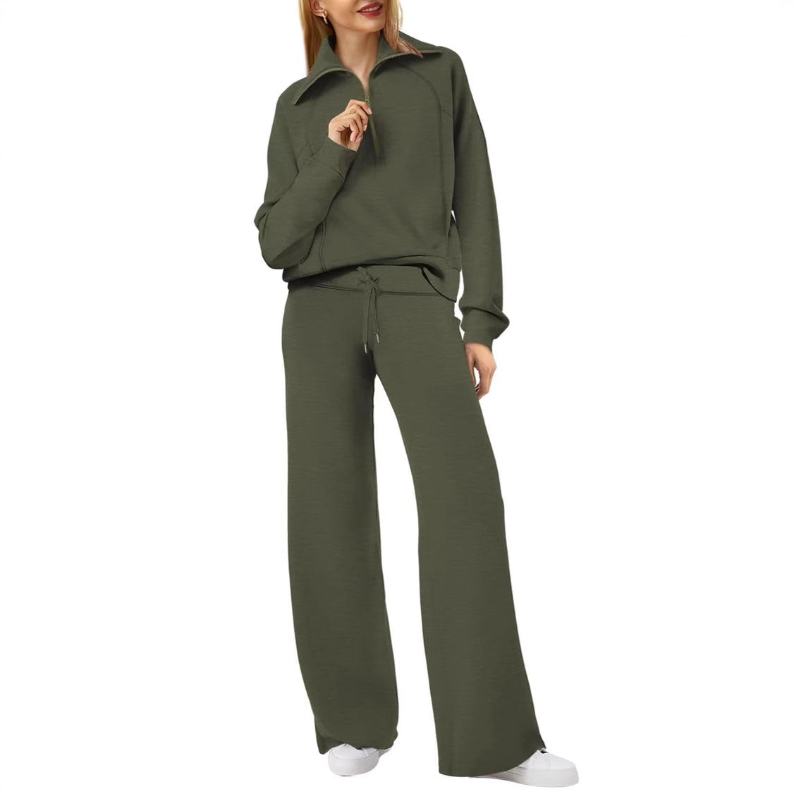 Sweat Wide Leg Pants Two-Piece Set