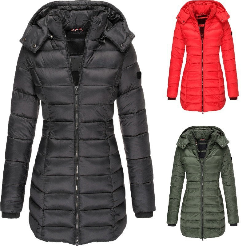 Mid-Length Slim-Fit Cotton-Padded Jacket