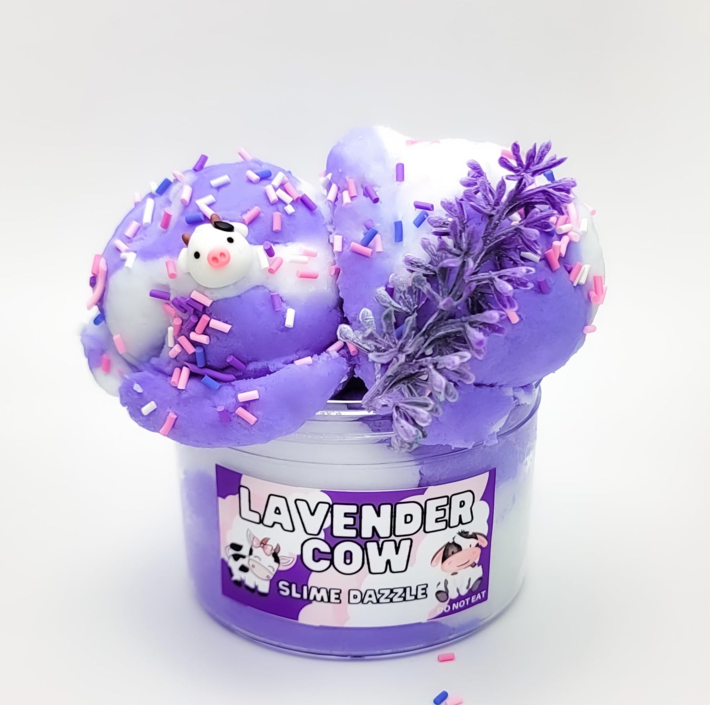 Slime Lavender Cow Cloud Slime – Lavender Scented Drizzly Cloud Slime 8 oz, Made in USA