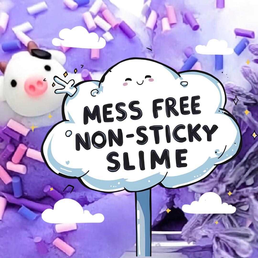Slime Lavender Cow Cloud Slime – Lavender Scented Drizzly Cloud Slime 8 oz, Made in USA