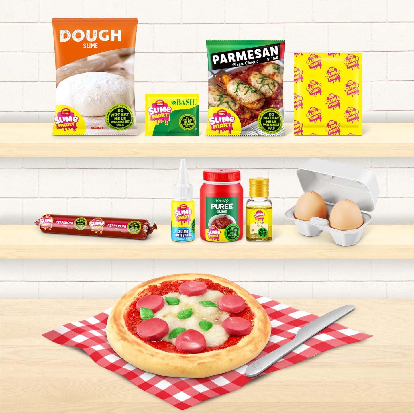 Slime Mart Small Basket by ZURU – Pizza-Themed DIY Slime Kit for Kids & Kidults
