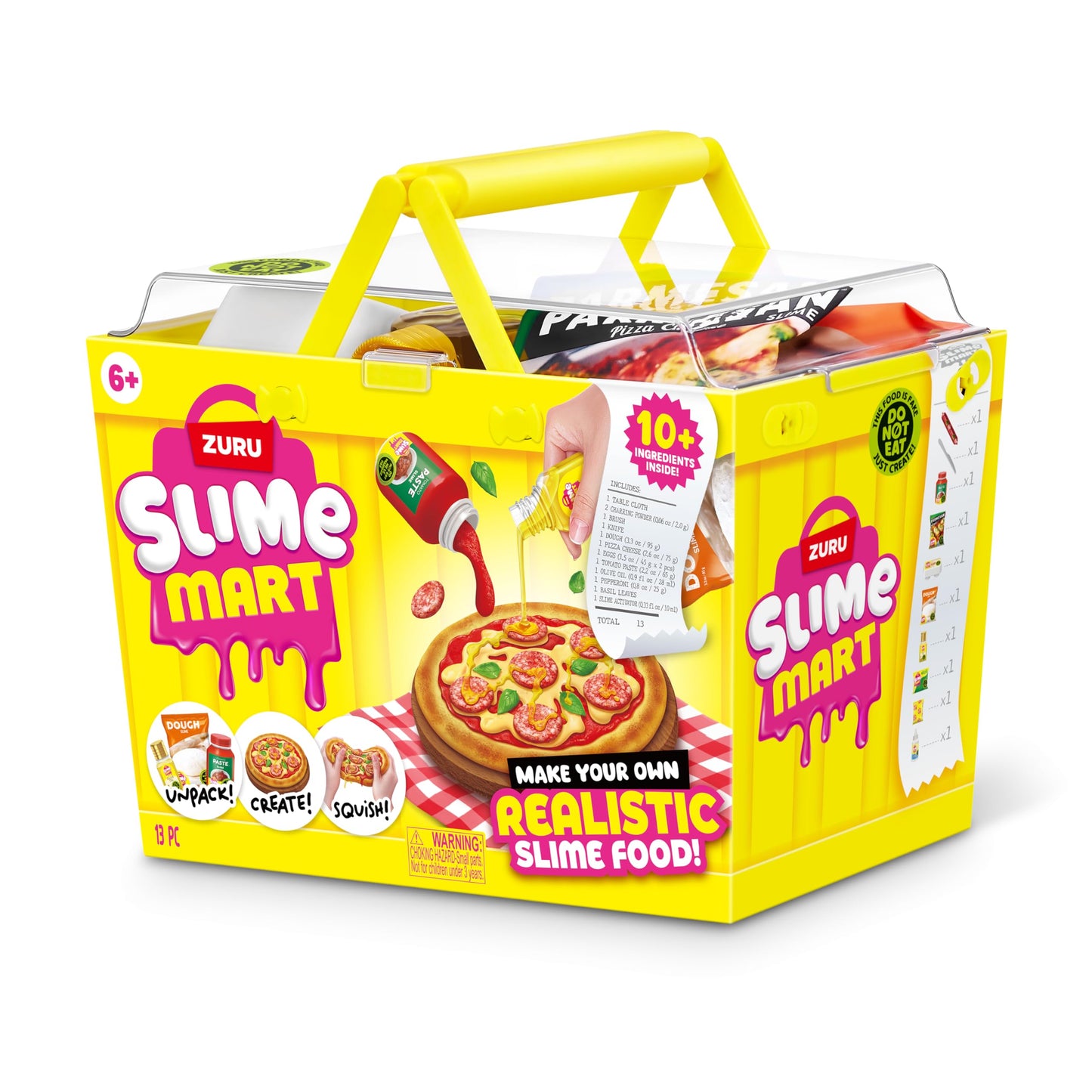 Slime Mart Small Basket by ZURU – Pizza-Themed DIY Slime Kit for Kids & Kidults