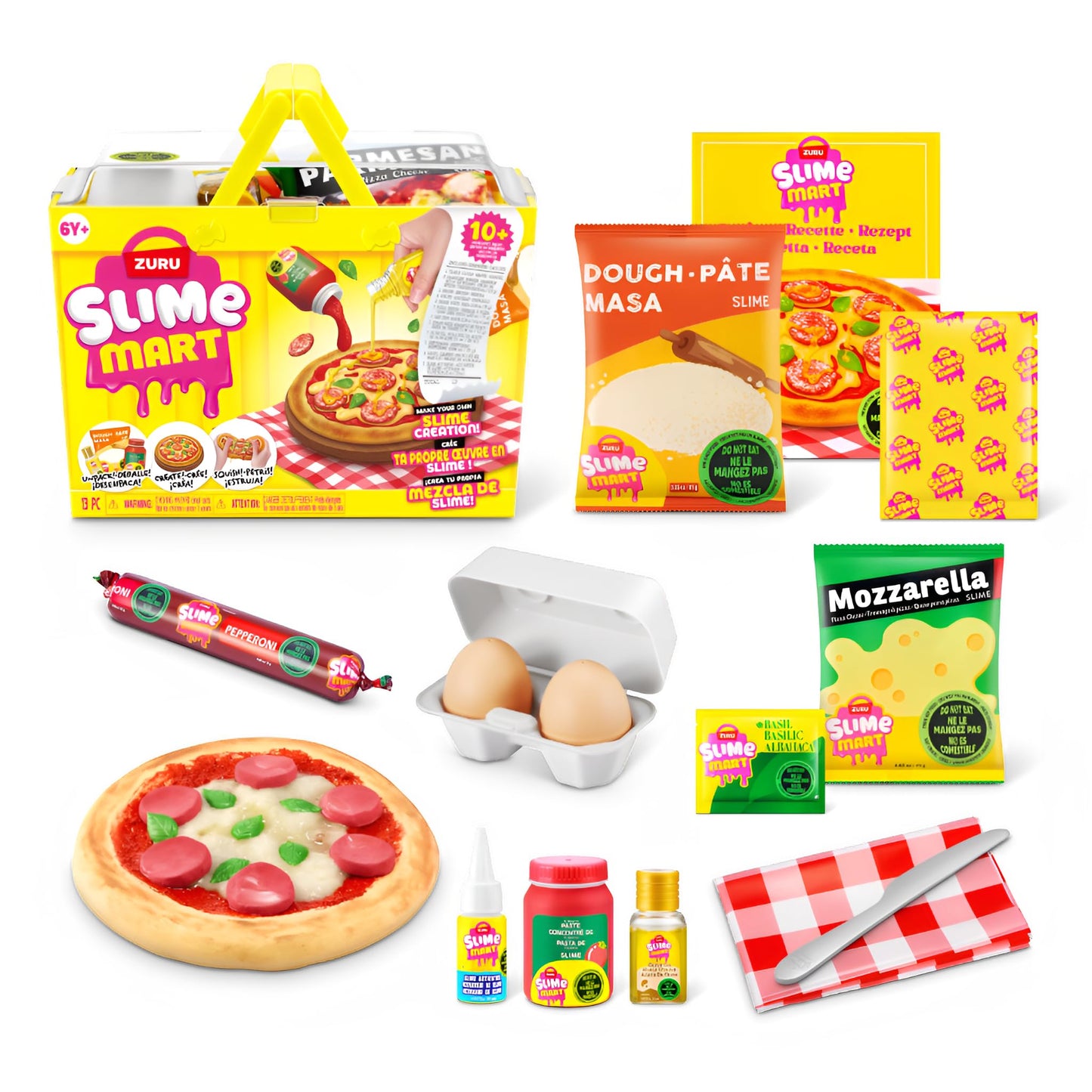 Slime Mart Small Basket by ZURU – Pizza-Themed DIY Slime Kit for Kids & Kidults