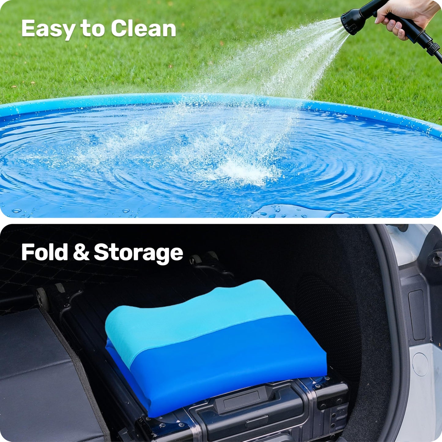 Sloosh 120-Inch Non-Slip Splash Pad Sprinkler – Large Outdoor Water Play Mat, Blue