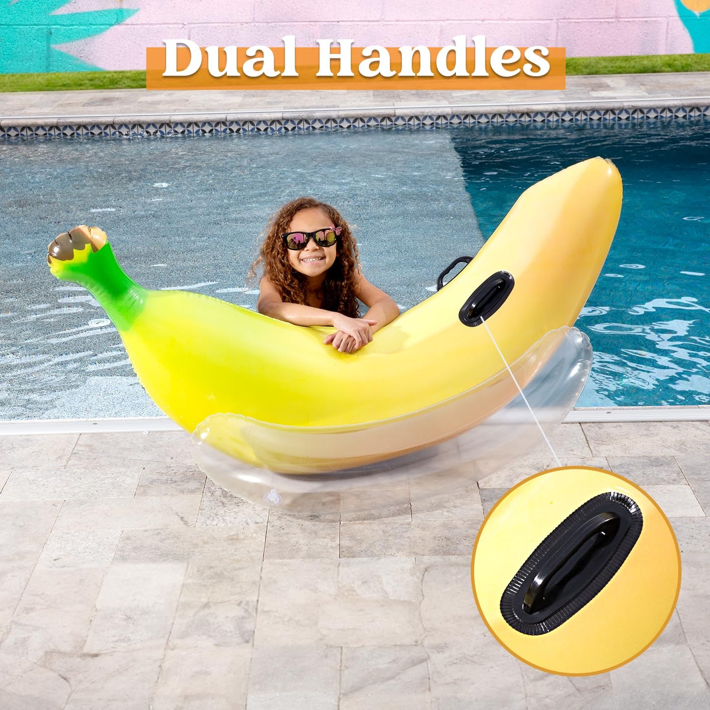 Sloosh Inflatable Banana Pool Float – Ride-on Banana for Pool Parties