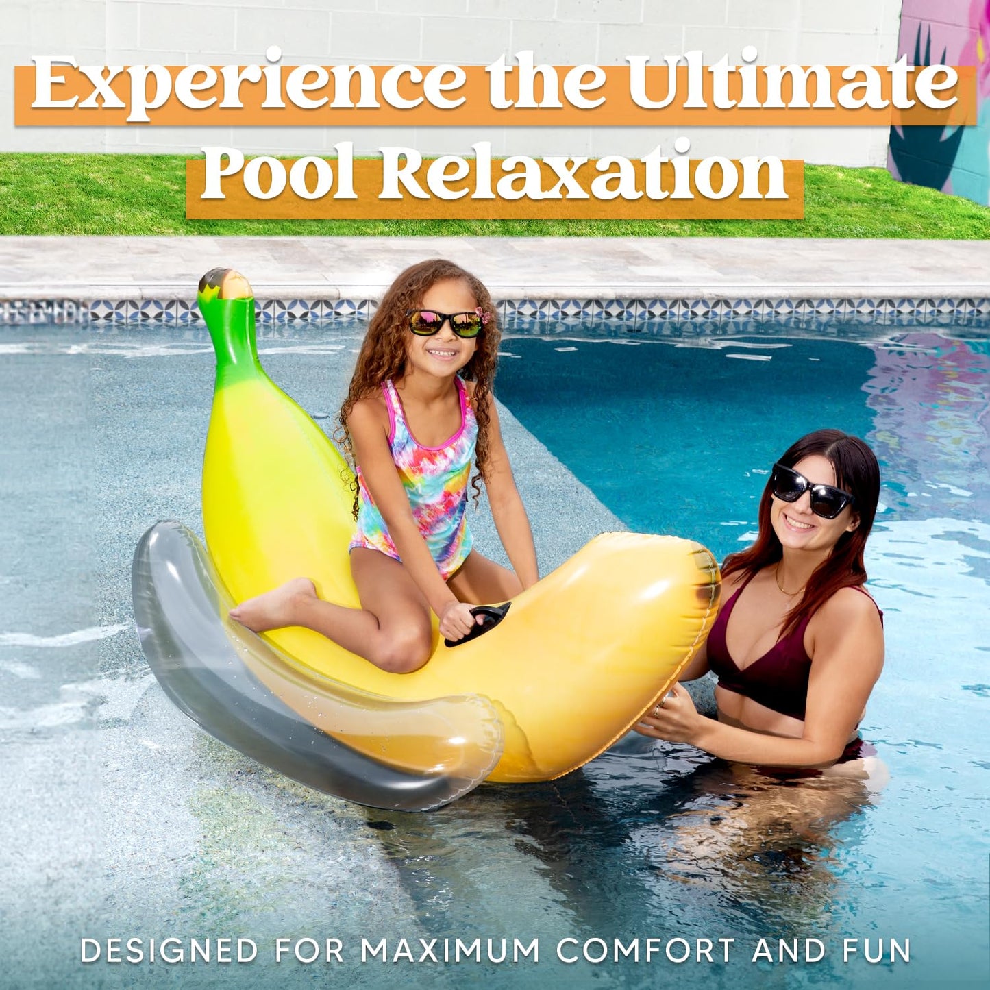 Sloosh Inflatable Banana Pool Float – Ride-on Banana for Pool Parties