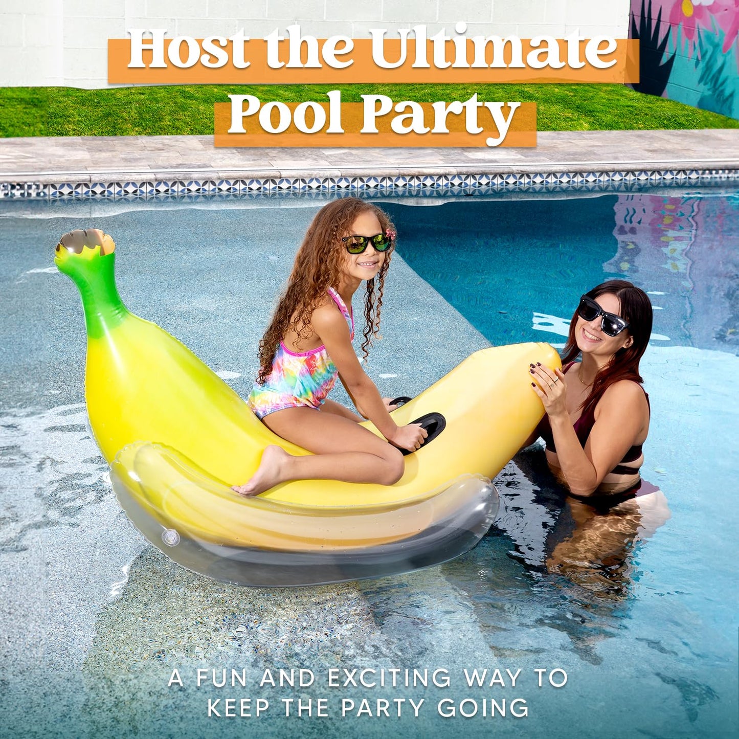 Sloosh Inflatable Banana Pool Float – Ride-on Banana for Pool Parties