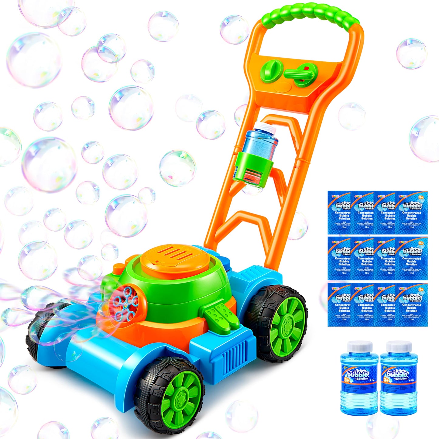 SLOOSH Bubble Lawn Mower Toddler Toy – Spill-Proof Bubble Machine for Indoor Outdoor Play