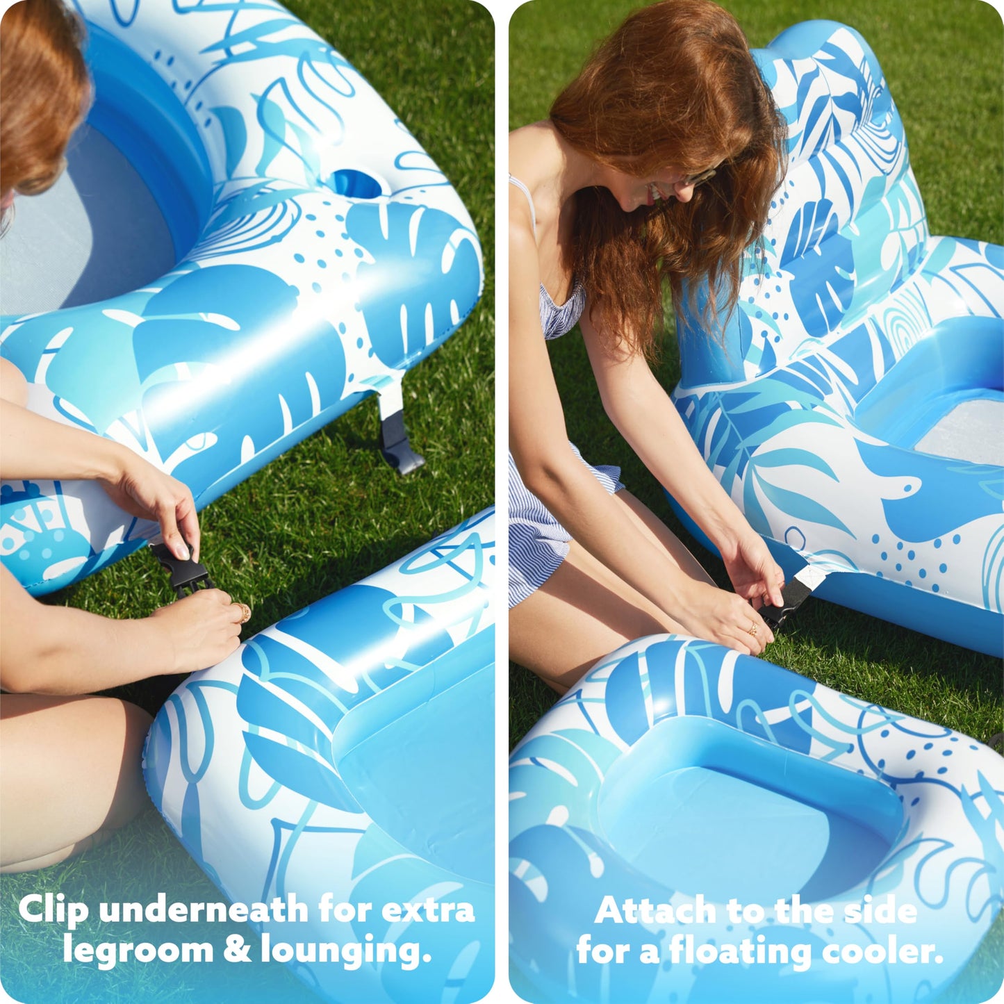 Sloosh Pool Floats Lounger 2-in-1 – Convertible Pool Chair with Cup Holders & Cooler