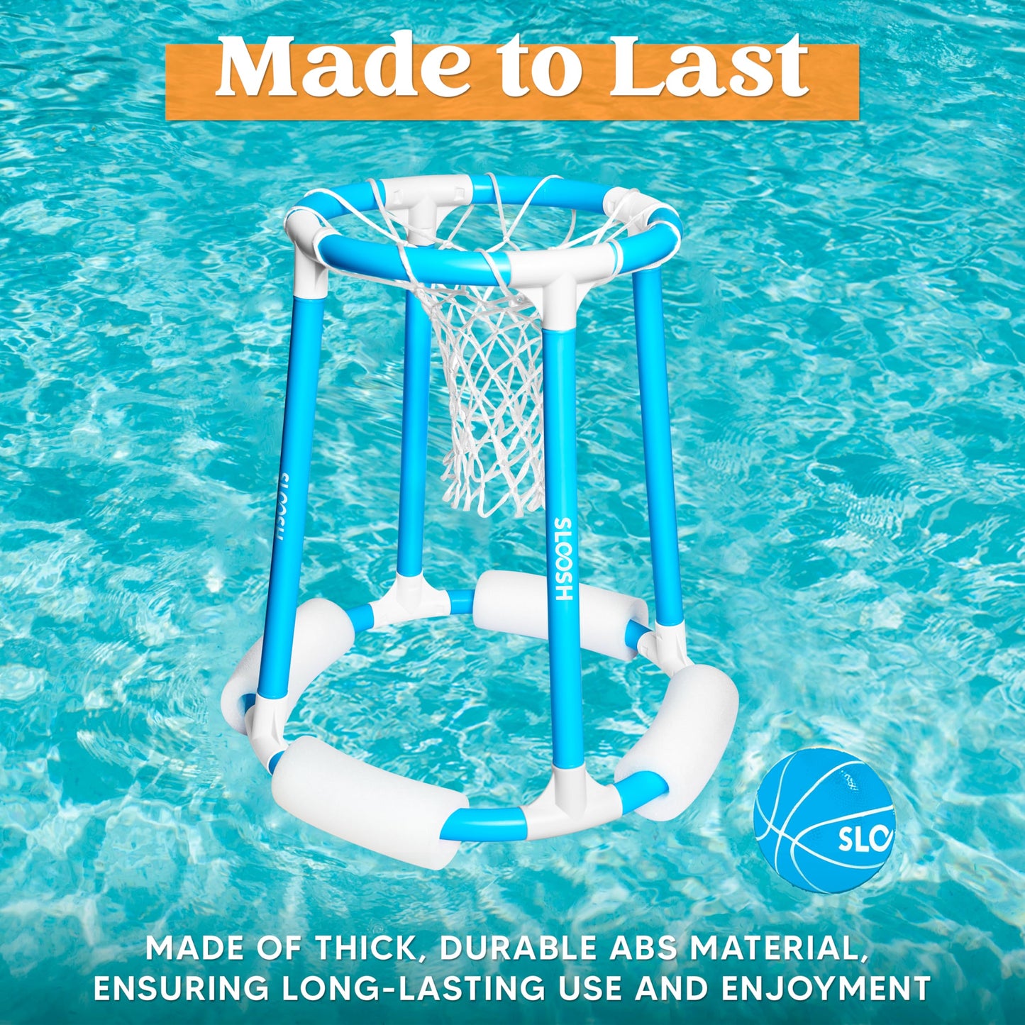 Sloosh Pool Basketball Hoop Set — Floating Water Game for All Ages (Blue)