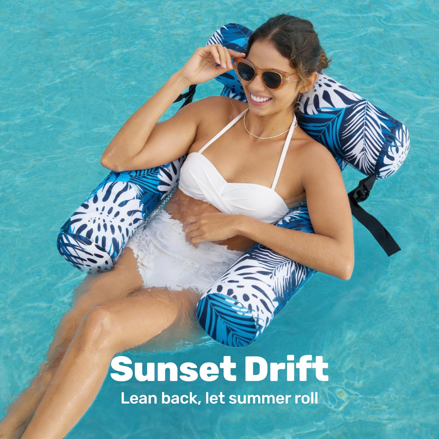 Sloosh Pool Float Chairs for Adults – Blue Leaves Hammock Lounge