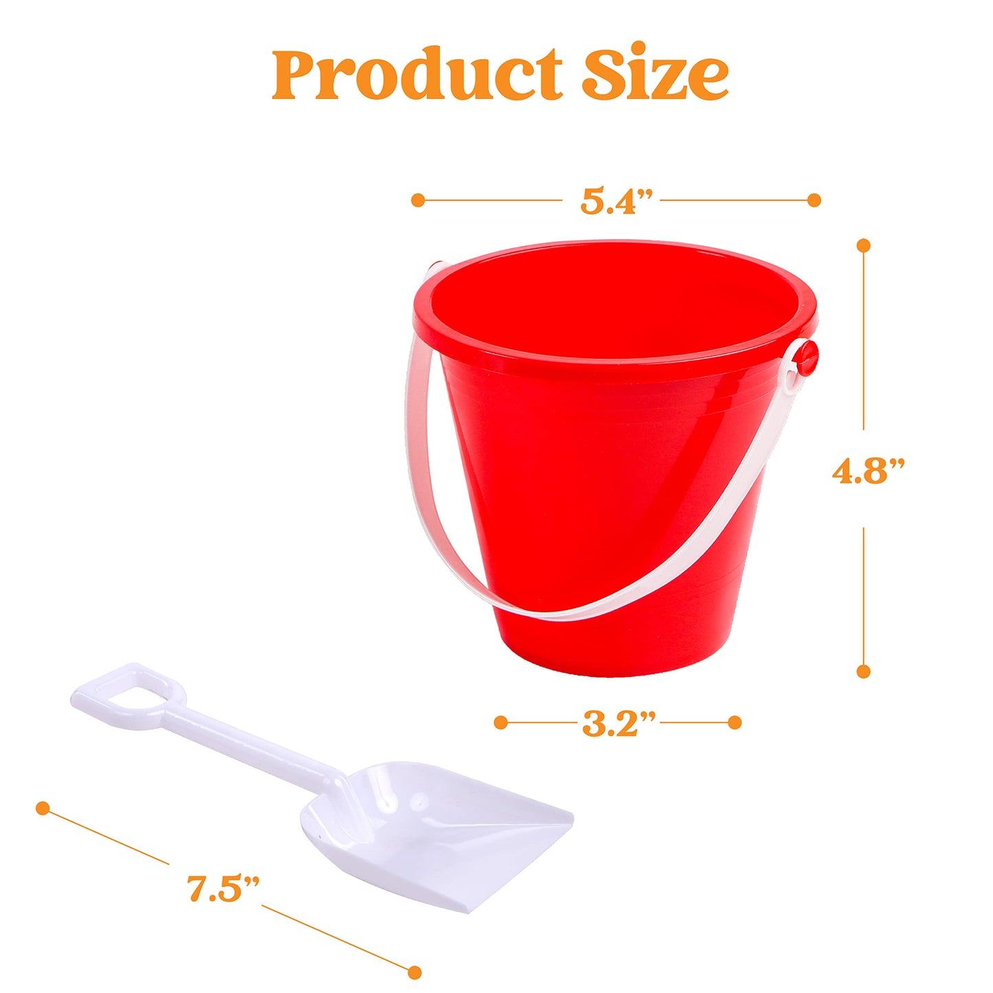 Sloosh 12-piece Beach Buckets & Shovels for Kids – Colorful Sand Toy Set