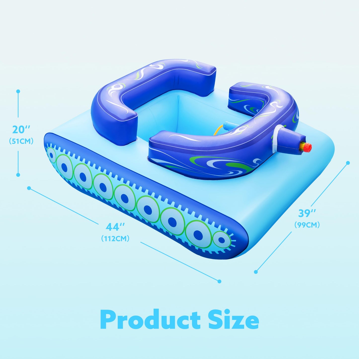Sloosh Inflatable Tank Pool Float for Kids – Water Gun Battle Toy