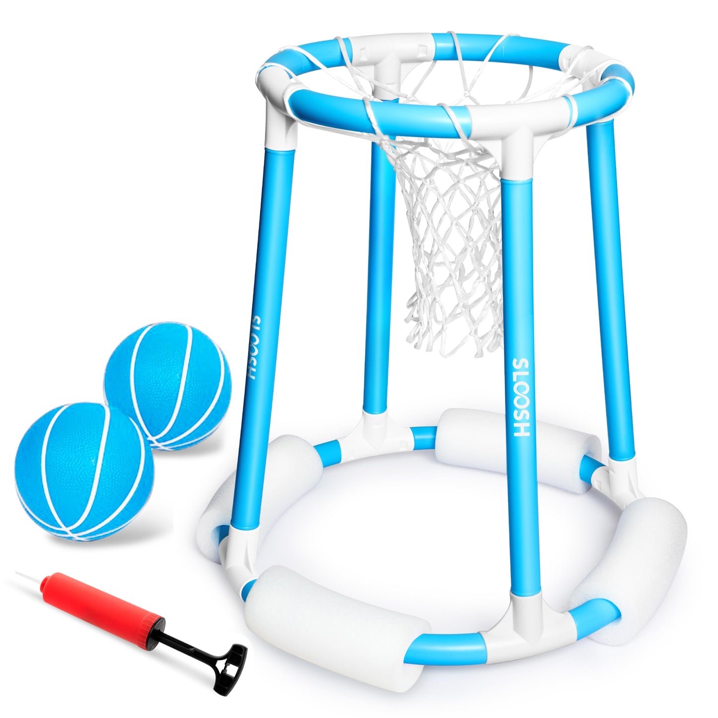 Sloosh Pool Basketball Hoop Set — Floating Water Game for All Ages (Blue)