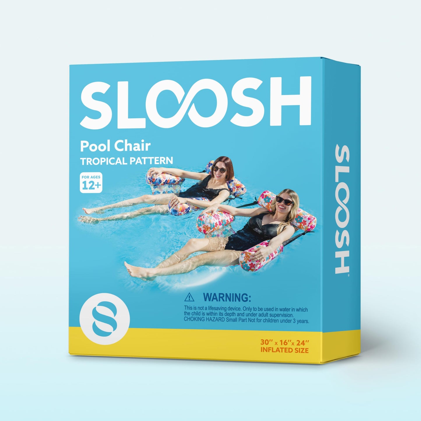 Sloosh 2-Pack Pool Float Hammock Chairs – Flower Pattern Inflatable Lounge