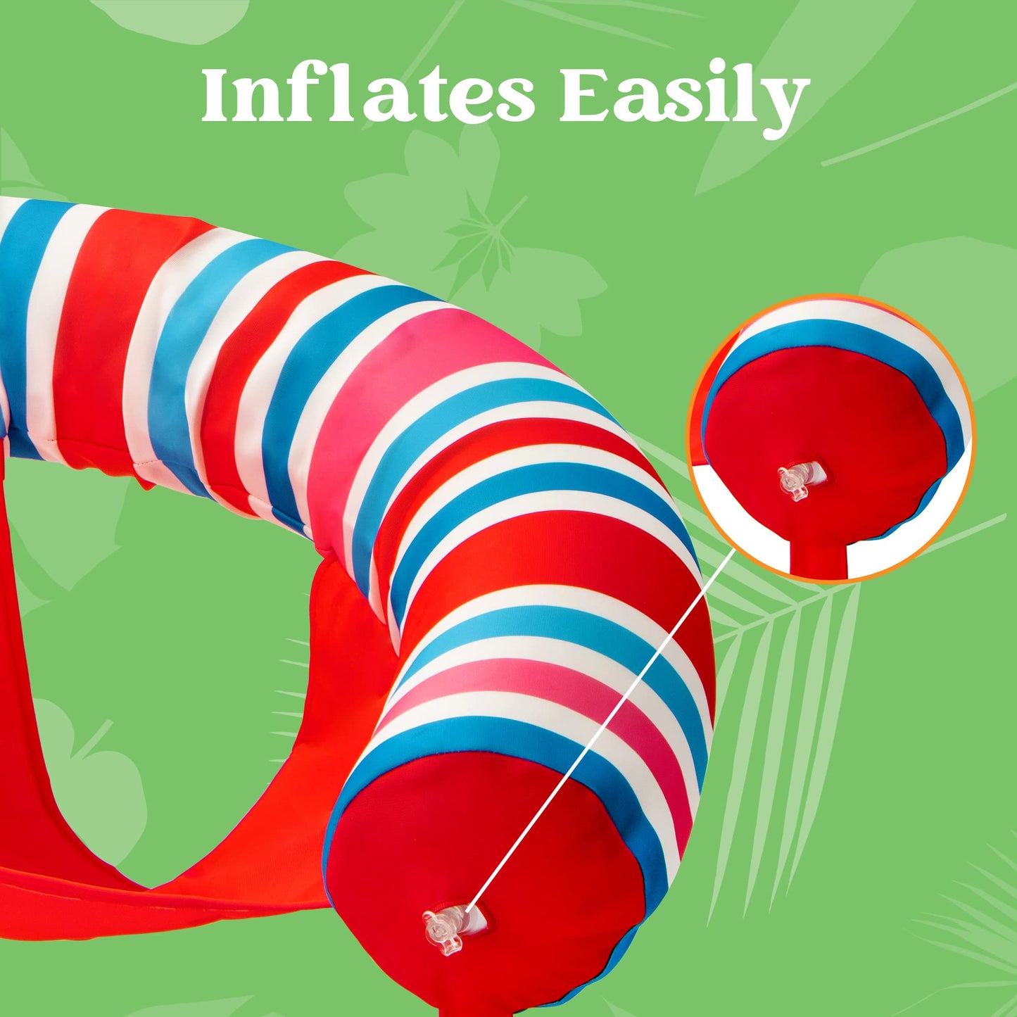 Sloosh Inflatable Pool Noodle Chair 3-Pack Stripe – Pool Floats for Summer Fun