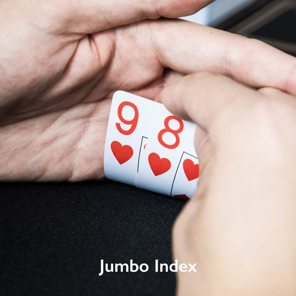 SLOWPLAY 100% Plastic Poker Cards – 2-Deck Set, Jumbo Index, Waterproof & Washable