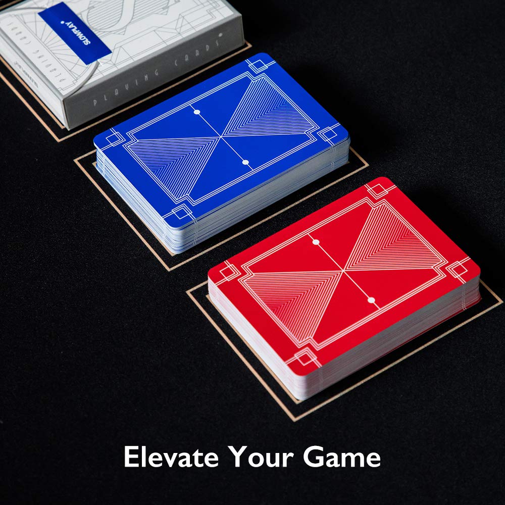 SLOWPLAY 100% Plastic Poker Cards – 2-Deck Set, Jumbo Index, Waterproof & Washable