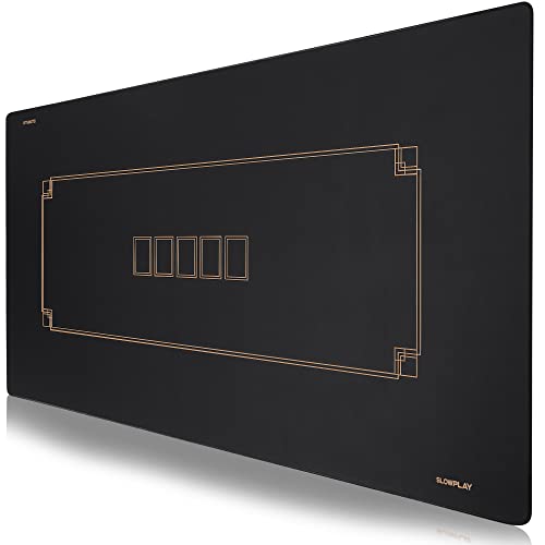SLOWPLAY Godel Poker Mat – 70x35 Inch Portable Table Top for Texas Hold'em, Water-Repellent, Noise-Reducing, with Premium Carry Bag