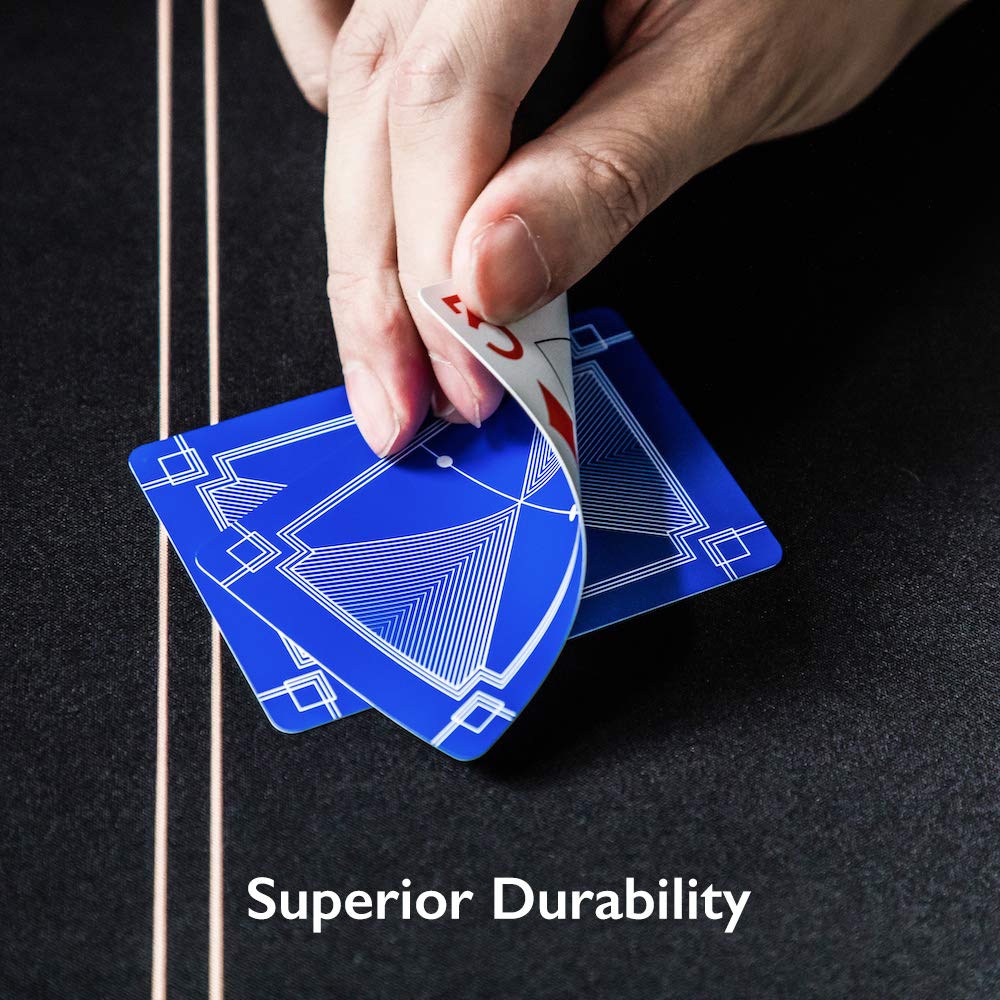 SLOWPLAY 100% Plastic Poker Cards – 2-Deck Set, Jumbo Index, Waterproof & Washable