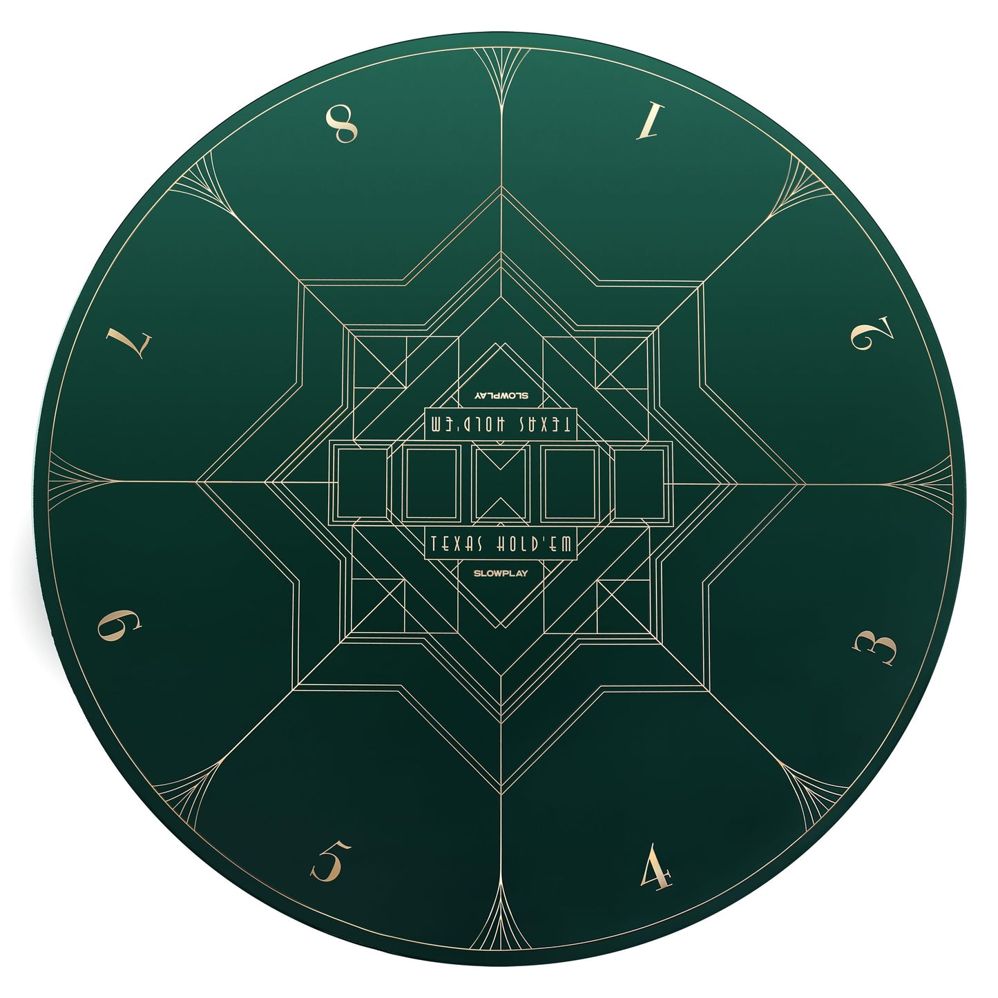 SLOWPLAY Nash 47-Inch Round Poker Mat – Art Deco Table Top for Texas Holdem