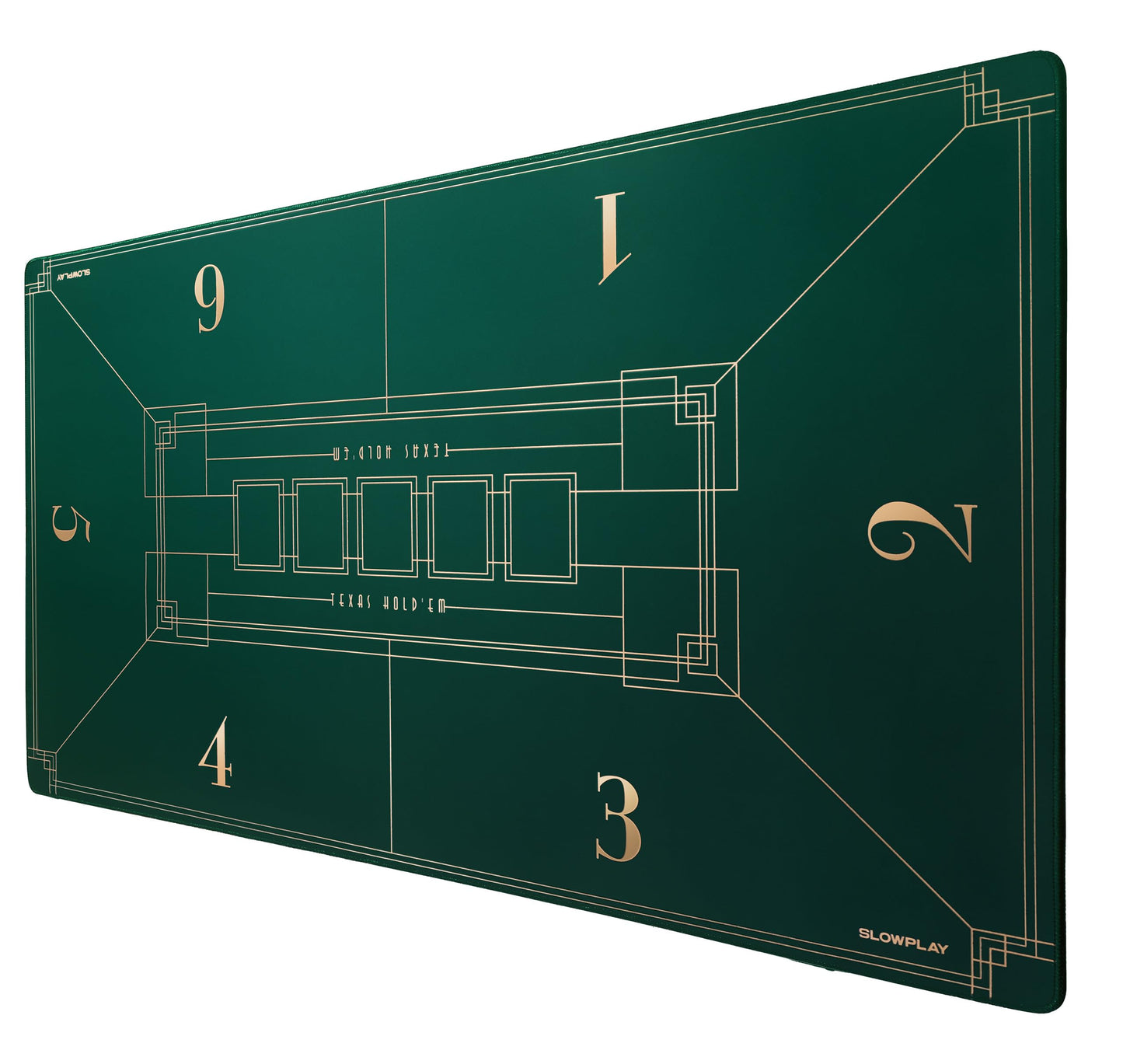 SLOWPLAY 47 x 27 Inch Poker Mat – Art Deco Table Top, Portable & Smooth Surface | Green