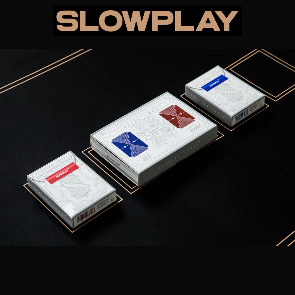 SLOWPLAY 100% Plastic Poker Cards – 2-Deck Set, Jumbo Index, Waterproof & Washable